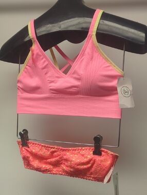 2 PC Bralette Crop Top & Bandeau Tops Fits 32 A-C to 34A-B